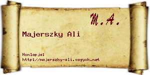Majerszky Ali névjegykártya